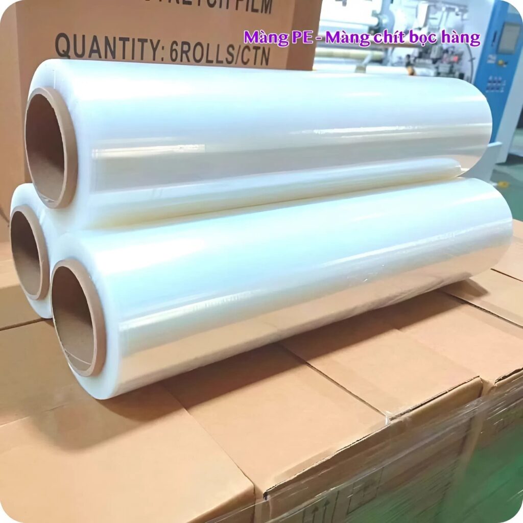 Màng PE màng chít quấn pallet bảo vệ hàng hóa